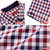 亚狮龙短袖男士休闲格子衬衫多色可选3213003红白格M码(红白小格 XL)第4张高清大图