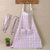 韩版可爱碎花情侣围裙厨房家居工作服店员背带式帆布带袖套套装(粉条花+袖套)第5张高清大图