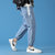 传奇保罗牛仔裤男潮牌2021年夏季薄款直筒宽松束脚休闲舒适长裤子（M-4XL）812302(蓝色 L)第2张高清大图