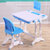 缘诺亿 跨境出口儿童学习桌书桌可升降小孩桌子多功能写字桌椅组合套装(T8蓝桌椅阅读架)第2张高清大图