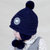 牛奶朋友冬季宝宝时尚护耳男女儿童毛线帽纯色绒布帽子围巾2件套(藏青色（单帽） 均码（42-50cm）)第3张高清大图