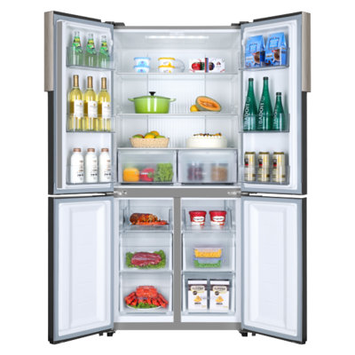 海尔十字对开门变频冰箱风冷无霜475升大容量家用多门电冰箱 干湿分储 统帅品牌 BCD-475WLDEBU