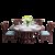 朷木 新中式岩板圆桌现代简约家用全实木餐桌椅组合小户型奢华岩板餐桌(1.5米紫檀色 单餐桌)第5张高清大图