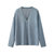 艾米恋针织开衫女夏季2021新款V领薄款宽松外搭长袖上衣毛衣外套(灰蓝 S)第2张高清大图