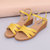 夏季新款凉鞋女坡跟韩版绑带侧空学院风女鞋罗马鞋h597(黄色 40)第4张高清大图