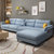 美天乐 布艺沙发 北欧大小户型组合简约现代可拆洗整装沙发客厅家具(天蓝色 双位+贵妃（海绵款）)第3张高清大图