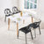 TIMI天米 现代简约餐桌椅 北欧几何椅组合 可叠加椅子组合 创意椅子餐厅家具(黑色 1.2米餐桌+2白椅+2黑椅)第5张高清大图