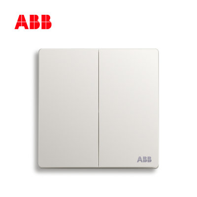 纯平直边 ABB开关插座面板轩致雅典白系列两开三控两位多控AF186L