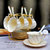 骨瓷咖啡杯套装欧式金边创意陶瓷杯带碟带勺茶杯茶具礼盒套具送礼礼品(白色旋金1杯碟勺礼盒装 送手拎袋)第2张高清大图