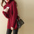 MISS LISA红色羊毛衫外穿高领针织衫内搭中长款毛衣春季新款女装W26S33303(红色 XL)第3张高清大图