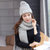 帽子围巾两件套女秋冬季韩版可爱毛线帽女冬天围巾潮保暖套装677888(浅灰色)第4张高清大图