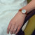 OLMA奥尔马瑞士原装进口镀金镶钻皮带石英女士手表D401.1009.110(黄色 皮带)第5张高清大图