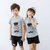 儿童韩版棉质卡通印花短袖家居外穿休闲T恤上衣(150码 胡子帽子)第2张高清大图