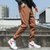 筑恒丰 男款 2020春季新款嘻哈风街头休闲裤G911(棕色 L)第3张高清大图
