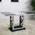 第六日现代简约餐桌椅组合 钢化玻璃烤漆不锈钢桌台大小户型(一桌四椅(2，3号椅子))第3张高清大图