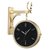 北欧双面挂钟现代简约轻奢大气钟表时尚客厅家用个性创意石英挂表(12英寸（直径30.5厘米） HZX7727-20白面金色)第5张高清大图