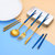 健康之星分拆不锈钢刀叉勺筷子餐具套装上班族便携单人餐具盒学生餐具(金色)第5张高清大图