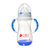 运智贝婴幼儿喝水喂奶奶瓶儿童带吸管手柄宽口径PP双色感温新生儿奶瓶(蓝色 300ml)第2张高清大图