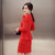 莉妮吉尔2016新款春秋装韩版圆领长袖连衣裙女中裙时尚修身显瘦一步裙裙子(红色 XL)第2张高清大图