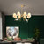 古娜北欧吊灯全铜客厅灯现代简约餐厅灯乡村大气卧室家用灯具2021新款3608款(全铜本色+布罩 8头)第2张高清大图