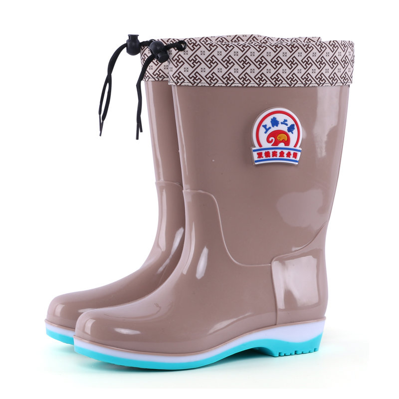 雨鞋女短筒厨房时尚防水鞋加绒保暖雨靴中筒防