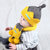 牛奶朋友宝宝秋冬皇冠造型毛线帽加绒款儿童帽子套头帽新生儿胎帽围巾(黄色单帽棉布薄款 均码（47-50CM）)第5张高清大图