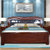 木巴全实木1.8米新中式现代橡胶木成人经济型双人床主卧大床家具(紫檀色C389 默认)第2张高清大图