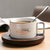 创意美式咖啡杯碟勺 欧式茶具茶水杯子套装 陶瓷情侣杯马克杯.Sy(美式咖啡杯(亚光黑)+勺+木盘)第4张高清大图