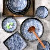 日本进口青海波日式复古餐具陶瓷碗家用汤碗饭碗釉下彩面碗多用碗(6英寸钵 默认版本)