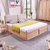 A家家具 北欧实木床1.5米简约现代主卧软包布艺靠背双人床1.8米(1.8*2米高箱床（原木色） 单床)第3张高清大图