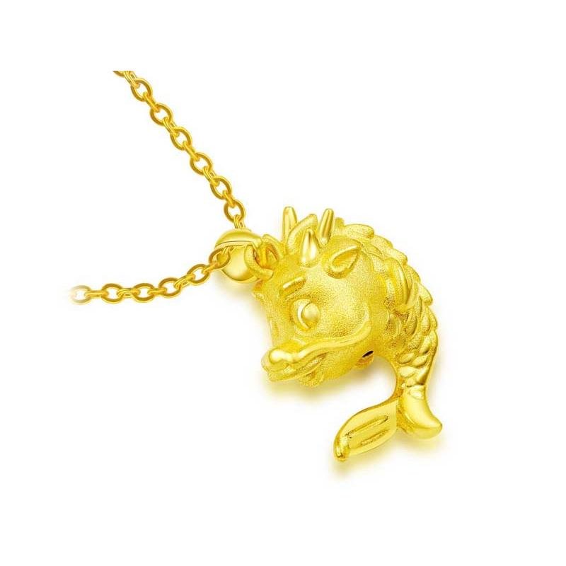 老福记ldf0105 3d硬金卡通动物龙吊坠