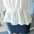 娇维安 夏季韩版女装V领小衫 白色时尚体恤衫 镂空七分袖t恤女(白色 M)第5张高清大图