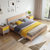 A家 北欧床彩色北欧1.5米1.8米现代简约双人床现代卧室家具BC002(A款1.8米框架床 床+床垫+床头柜*1)第2张高清大图