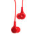 锐思 REW-l01 情侣系列有线耳机 红色 凹凸有致 区分佩戴 一键线控 高清通话第4张高清大图