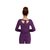 沐琅M58158秋冬款时尚简约V领长袖瑜伽服上衣（紫/白色）（XL）第3张高清大图