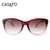 卡莎度(CASATO) 女款偏光太阳镜时尚个性大框潮 防紫外线太阳镜 墨镜120031(红色不偏光)第2张高清大图