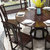皮耐迪 新中式实木餐桌椅组合 家用圆形桌子 中式餐厅家具饭桌黑檀色(一桌四椅（送转盘） 1.3m)第3张高清大图