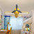 现代简约儿童房幼儿园可爱卡通led飞机吊灯男孩女孩卧室房间灯(黄色大号 调光+遥控)第3张高清大图