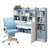 学习桌家用小户型儿童书桌书架书柜一体写字桌卧室经济型桌椅组合(120蓝色+椅子)第5张高清大图