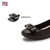 马内尔21年夏季新款圆头浅口软底坡跟舒适妈妈鞋百搭单鞋G15191(黑色 37)第4张高清大图