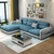 优涵家具转角现代休闲布沙发可拆布艺沙发组合多色可选1670(深蓝+灰色 双人+贵妃)第2张高清大图