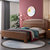 吉木多 现代简约中式实木床1.8米双人床卧室家具1.5米(1.8*2米胡桃色 床+床垫+床头柜*1)第2张高清大图