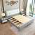 吉木多 美式实木床主卧双人床1.5米经济型现代简约1.8米储物婚床(1.5*2米（宝马灰+白） 床+床垫+床头柜*2)第4张高清大图
