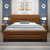 金屋藏娇床 实木床 现代中式双人床1.8米木质大床 卧室家具婚床 1.5米框架床(榉木色 1.2米单床+床头柜*1+护脊床垫)第4张高清大图