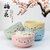 四碗四筷釉下彩陶瓷碗 雪花日式和风碗餐具碗(粉色)第2张高清大图