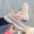 JOHLIN DREAM新款女鞋休闲运动鞋飞织透气椰子鞋女2021夏季薄款果冻底跑步鞋(白粉 36)第3张高清大图