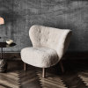 北欧PETRA VB1 1938布艺沙发椅子客厅单人沙发轻奢休闲躺椅网红椅(米白色 仿羊羔绒)