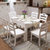 木诺实木餐桌白色现代简约折叠可伸缩餐桌椅组合(象牙白 一桌六椅（1.38M）)第4张高清大图