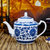 茶壶水壶油壶中国风老式怀旧青花釉下彩景德镇陶瓷茶壶凉水壶(缠枝莲)第2张高清大图