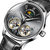 宾格（BINGER）手表男士机械表镂空个性全自动机械表防水时尚腕表(本色黑面皮带)第4张高清大图